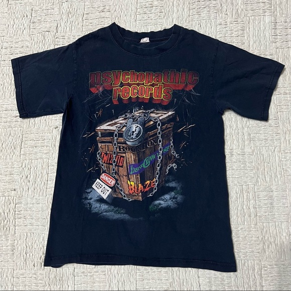 Vintage 90's Insane Clown Posse Psychopathic Records Unlock Insanity ICP T-Shirt - Picture 1 of 6